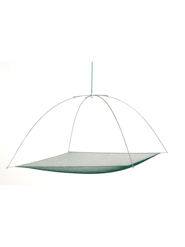 Tauchhamen, Senke oder Daubel komplett 2,0 m x 2,0 m, 15 mm Maschenweite. Set bestehend aus Bügel und Netz.